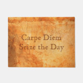 Carpe Diem terracotta kleurde baksteenwand Deurmat (Voorkant)
