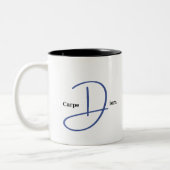 Carpe Diem tweekleurige koffie Mok (Links)