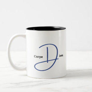 Carpe Diem tweekleurige koffie Mok