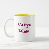 Carpe Diem! Tweekleurige Koffiemok (Links)