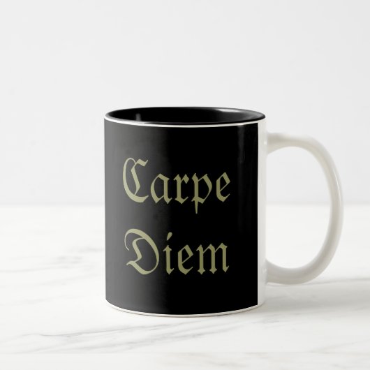 Carpe Diem Tweekleurige Koffiemok (Rechts)