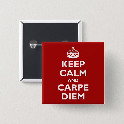 Carpe Diem! Vierkante Button 5,1 Cm (Voorkant /achterkant)