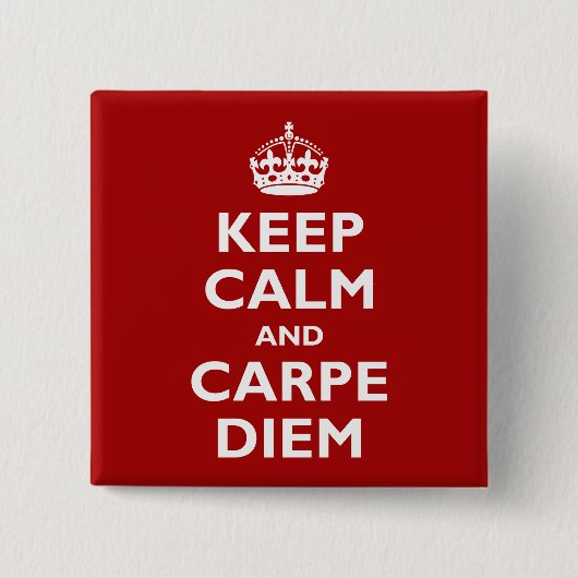 Carpe Diem! Vierkante Button 5,1 Cm (Voorkant)