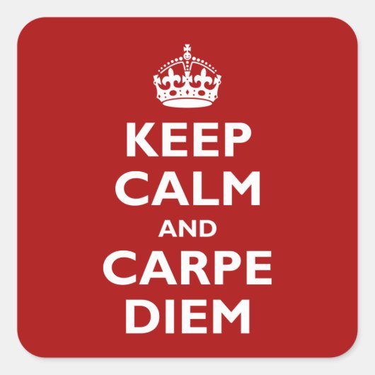 Carpe Diem! Vierkante Sticker (Voorkant)