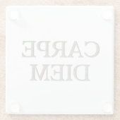 Carpe Diem white glass onderzetter (Achterkant)
