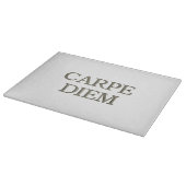 Carpe Diem wit glas snijplank (Hoek)