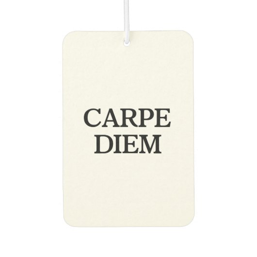 Carpe Diem witte auto luchtverfrisser (Voorkant)