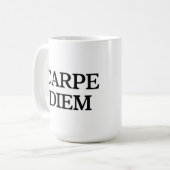 Carpe Diem witte mok (Voorkant links)