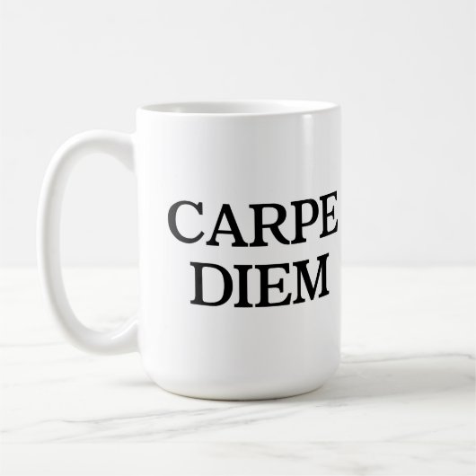 Carpe Diem witte mok (Links)