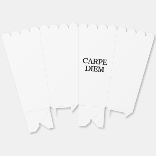 Carpe Diem witte popcorndozen Bedankdoosjes (Ongevouwen)