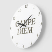 Carpe Diem witte wandklok (Hoek)