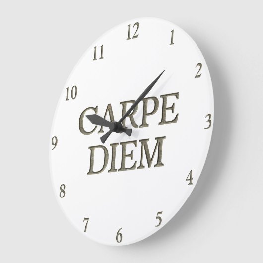 Carpe Diem witte wandklok (Hoek)