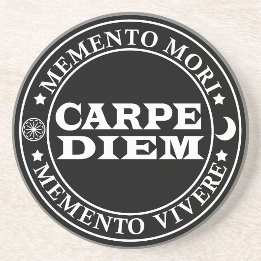 Carpe diem zandsteen onderzetter (Voorkant)