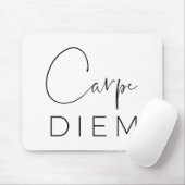 CARPE DIEM | Zwarte Hand Lettered Script Typograph Muismat (Met muis)