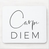CARPE DIEM | Zwarte Hand Lettered Script Typograph Muismat (Voorkant)