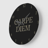 Carpe Diem zwarte wandklok (Hoek)