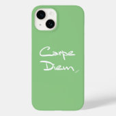 CARPE DIEMGreen White Typography Cool iPhone Case (Achterkant)