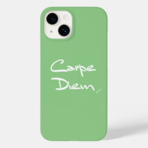 CARPE DIEMGreen White Typography Cool iPhone Case