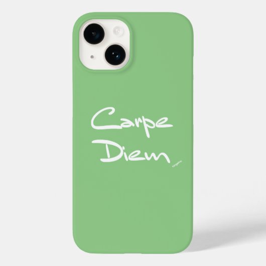 CARPE DIEMGreen White Typography Cool iPhone Case (Achterkant)