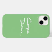 CARPE DIEMGreen White Typography Cool iPhone Case (Achterkant (horizontaal))