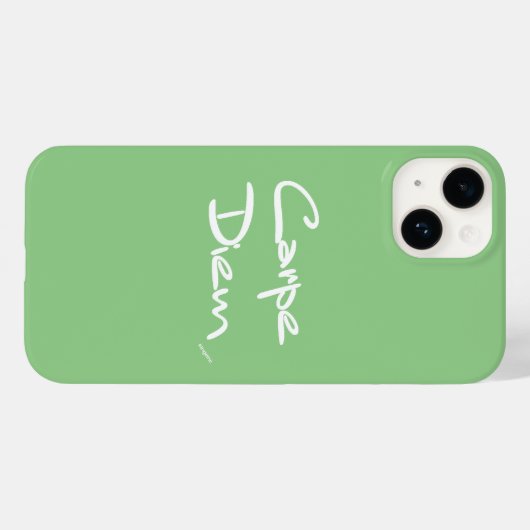 CARPE DIEMGreen White Typography Cool iPhone Case (Achterkant (horizontaal))