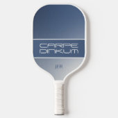 Carpe Dinkum Grappige Gradiënt Initialen Navy Pickleball Paddle (Voorkant)