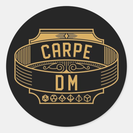 Carpe DM Carpe Diem Funny Tabletop RPG Ronde Sticker (Voorkant)