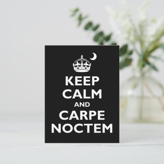 Carpe Noctem. Briefkaart (Staand voorkant)