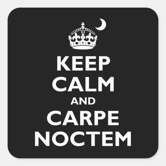 Carpe Noctem. Vierkante Sticker (Voorkant)