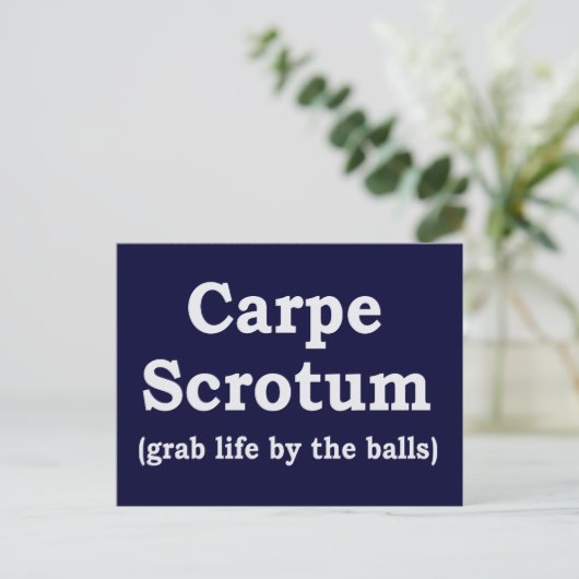 Carpe Scrotum Briefkaart (Staand voorkant)