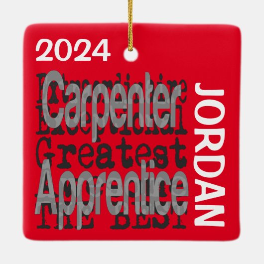 Carpenter Apprentice Extraordinaire CUSTOM Keramisch Ornament (Achterkant)