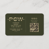 Carpenter Army Green Gold Saw Modern Visitekaartje (Achterkant)