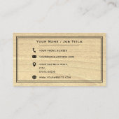 Carpenter Carpentry Rustiek Hout Houten Hand Vlieg Visitekaartje (Achterkant)