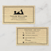 Carpenter Carpentry Rustiek Hout Houten Hand Vlieg Visitekaartje (Voorkant / Achterkant)