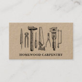 Carpenter Carpentry Tools Rustieke Kraft Visitekaartje (Voorkant)