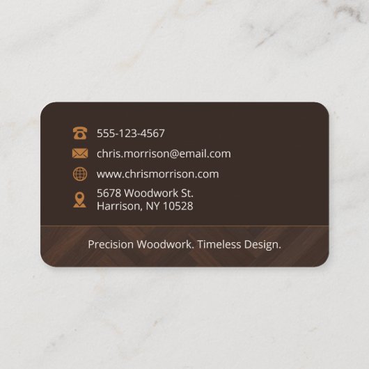 Carpenter Carpentry Visitekaartje (Achterkant)