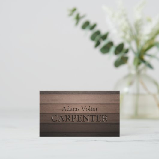 Carpenter Carpentry Woodwork Service Visitekaartje (Staand voorkant)