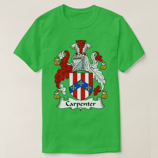 Carpenter Coat of Arms Family Crest T-shirt (Design voorkant)