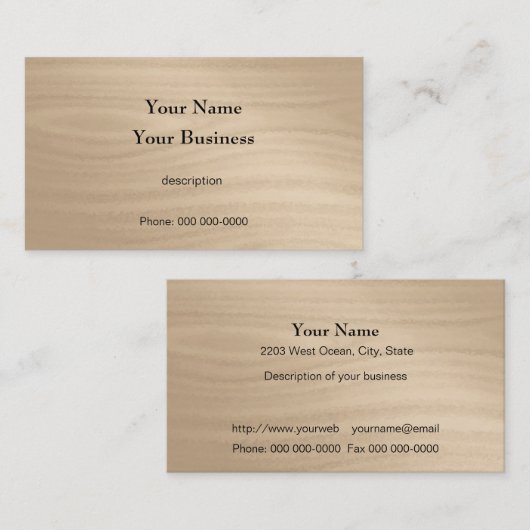 Carpenter Construction Handyman Wood Grain Visitekaartje (Voorkant / Achterkant)