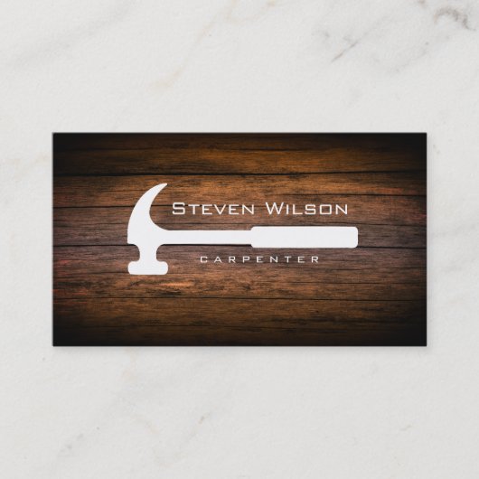 Carpenter Construction Professional Tool Wood Visitekaartje (Voorkant)