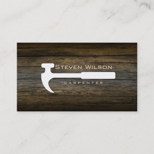 Carpenter Construction Professional Tool Wood Visitekaartje (Voorkant)