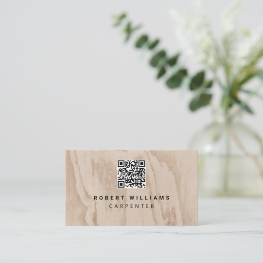 Carpenter Construction QR Code Visitekaartje (Staand voorkant)