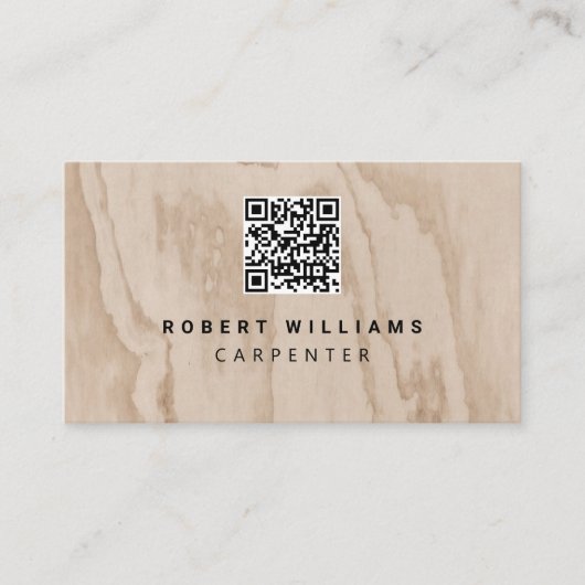 Carpenter Construction QR Code Visitekaartje (Voorkant)