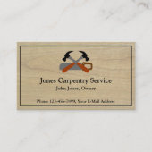Carpenter Contractor Construction Business Card Visitekaartje (Voorkant)
