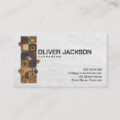 Carpenter diensten geometrische houten collage visitekaartje (Voorkant)