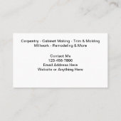 Carpenter- en verwijderingsprogramma-Visitekaartje Visitekaartje (Achterkant)