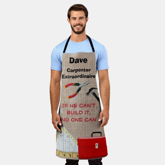 Carpenter Extraordinaire Tools Monogramed Schort (Gedragen)