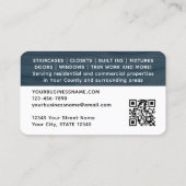 Carpenter Foto Logo Rustieke Woodgrain Blue Modern Visitekaartje (Achterkant)