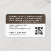 Carpenter Foto Logo Rustieke Woodgrain Brown Moder Visitekaartje (Achterkant)