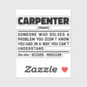 Carpenter Funny Wood Cutting Houtwerker Cadeau Sticker (Vel)